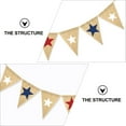 thumbnail image 4 of CIMAXIC Party 1pc Independence Day Linen Star Pattern Party Decorative Banner (Assorted Color),6.69"X5.12"X0.04", 4 of 5