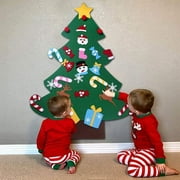 B bangcool DIY Felt Christmas Tree with 26Pcs Xmas Ornaments 3.2ft DIY Christmas Tree Wall Hanging Xmas Gifts Christmas Decorations