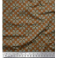 thumbnail image 1 of Soimoi Brown Poly Georgette Fabric Square & Triangle Geometric Print Sewing Fabric Yard 52 Inch Wide, 1 of 1