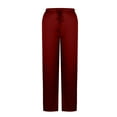 thumbnail image 3 of Juslio Pants for Women Comfortable Silk Elastic Waist Loose Casual Wide-Leg Pants, 3 of 8