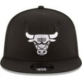 thumbnail image 2 of Men's New Era Black Chicago Bulls Black & White Logo 9FIFTY Adjustable Snapback Hat, 2 of 5