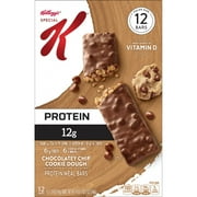 Special K Bar Chocolatey Chip Cookie Dough Chewy Protein Meal Bars, 12g Protein Snacks, 19 oz, 12 Count