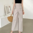 thumbnail image 2 of cfhntfmh Wide Leg Pants for Women Trendy High Waist Cotton Linen Wrap Pants Lounge Side Knot Flowy Palazzo Pants, 2 of 7