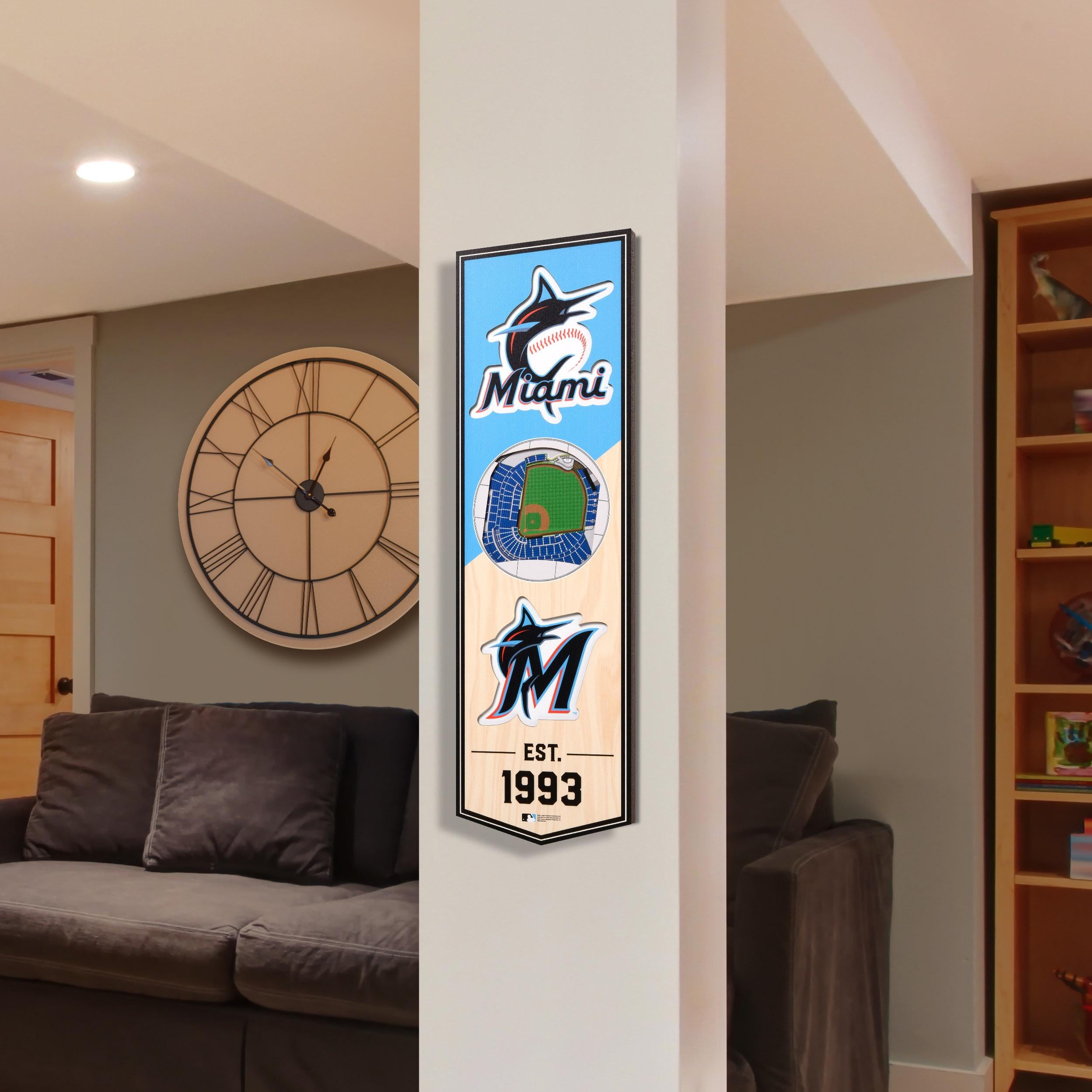 YouTheFan MLB Miami Marlins 3D Stadium Banner 6x19