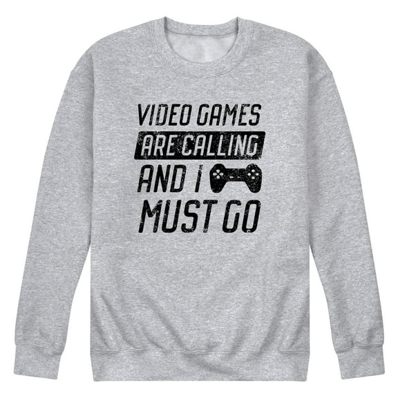 Instant Message - Video Games Are Calling - Men's Crew Neck Fleece Pullover