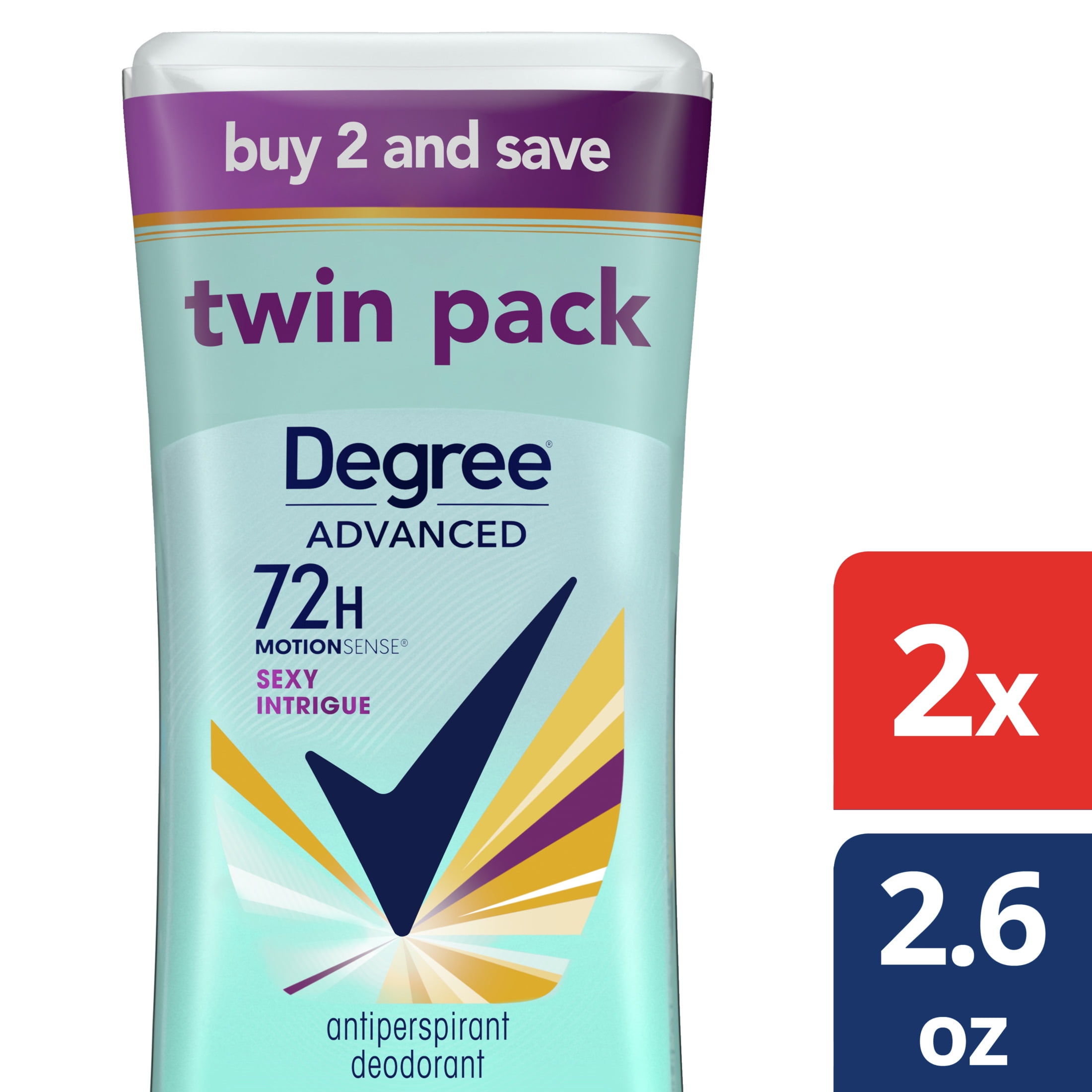 Degree MotionSense Antiperspirant Deodorant Sexy Intrigue 2.6 oz, Twin Pack