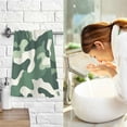 thumbnail image 7 of Yayeee 2 Pack Hand Towels for Bathroom 100% Cotton 16" x 28" Soft Absorbent Kitchen Towel, Light Green Camouflage Design, 7 of 7