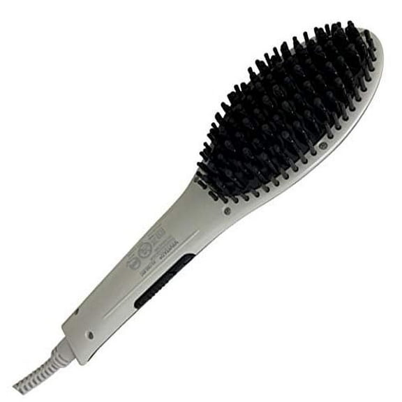 Vivitar Ceramic Straightening Hair Brush ? Smooth And Sleek Results For Every Hair Type, Easy To Read LCD Temperature Display, 140 To 450 Degrees Temperature Range (WHITE)