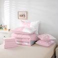 thumbnail image 5 of Homewish Kids Kawaii Cartoon Bedding Comforter Set 7 Pieces, Pink White Couples Print Full Bedding Set, Romantic Valentines Day Reversible Fitted Sheet Flat Sheet, Lightweight Room Decor, 5 of 7