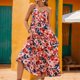 thumbnail image 2 of Vestido de Manga Corta para las Mujeres, Cuello de Tripulación Casual Empalme Vestido de Ocio de Color Sólido con Longitud Normal para el Uso Diario de Verano, Faldas Cortas para las Mujeres, 2 of 6