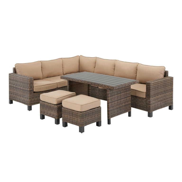 Better Homes Gardens Brookbury 5 Piece Patio Wicker Sectional