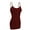 Burgundy, variant on Women & Juniors Basic Layering Built in Bra Spaghetti Strap Long Cami Top Tank