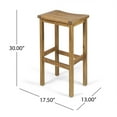 thumbnail image 4 of GDF Studio Pensacola Outdoor Acacia Wood 30 Inch Backless Barstools, Set of 4, Natural, 4 of 8