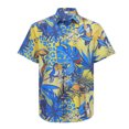 thumbnail image 1 of Camisas Para Hombre Manga Larga Negra Hombres Moda Primavera Verano Casual Manga corta Turndown Neck Impreso Camisetas Top Blusa (Orange, XXL), 1 of 5