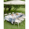 thumbnail image 4 of Outdoor Tablecloth with Umbrella Hole for Patio/Picnic/Party/Camping, Blue Eucalyptus Coastal Waterproof Table Cloth Rectangle Table Cover Washable, Beach Starfish Shell Nautical (60"x 120"), 4 of 8