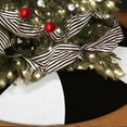 thumbnail image 4 of Christmas Tree Skirt 35 Inch, Black and White Striped Xmas Tree Skirt, Fall Winter Tree Skirt Mat for Home Party Indoor Outdoor Christmas Halloween Decorations, 4 of 5