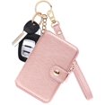 thumbnail image 1 of shiyou-Wallet, Womens Wallet Leather Keychain Wallet With Zipper Coin Pocket ID Window Wrist Strap Gift Box, Pink, Small, 1 of 4
