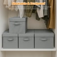 thumbnail image 6 of PinkSheep Collapsible Storage Bins with Lids, Stackable Fabric Cube Storage Organizer Basket Bin with Handles (10.5" x 10.5"), 2 Pack, Gray, 6 of 8