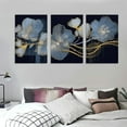 thumbnail image 3 of Nawypu Large Abstract Canvas Wall Art Golden Ginkgo Leaf Painting Artwork Modern Leaves Picture for Living Room Bedroom Decoration 12''x16''X3 Panels, 3 of 4