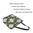 thumbnail image 3 of FORMRS Womens Canvas Tote Bag with Zipper Inner Pocket Shoulder Handbag, Pink Geometric Flowers, 3 of 7