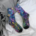thumbnail image 5 of Rateoe Cosmic Purple Irises for Women Casual Calf Socks - Cute Crew Socks - Thin Soft Above Ankle Socks Size 5-11, 5 of 6