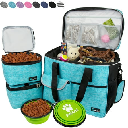 UPC: 0819594027542 | PetAmi Dog Travel Bag  Travel Pet Bag Organizer  Dog Food Travel Bag with Food Container and Bowls  Dog Travel Supplies Gift Accessories for Weekend Camping  Dog Cat Diaper Bag(Sea Blue  Large)
