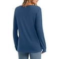 thumbnail image 5 of Ronuti Winter Long Sleeve Shirts for Women Henley Fall Womens Tops Crew Neck Blouses Dressy Casual Winter Clothes M-3Xl, 5 of 8