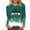 4Green, variant on Christmas Shirts for Women 3/4 Sleeve Sparkle Glitter Xmas Tree Print Pullover Tops Fashion Holiday Christmas Clothes