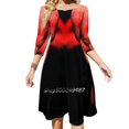 thumbnail image 1 of El gran flamenco pájaro vestido de cuello cuadrado nuevo vestido elegante de talla grande para mujer vestido ajustado a la cintura El gran flamenco pájaro flamenco, 1 of 6