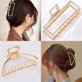 thumbnail image 4 of Mehayi 3 PCS Metal Large Claw Clips for Thick Heavy Hair, Strong Hold Big Non-Slip Hair Catch Barrette Jaw Clamp for Long Hair, Fashion Styling Accessories for Women Girls, 4 of 10