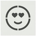 thumbnail image 1 of Heart Eyes Love Happy Face Emoticon DIY Cookie Wall Craft Stencil - 7.0 Inch, 1 of 5