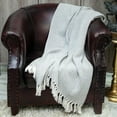 thumbnail image 2 of Parkland Collection Isla Transitional Gray 52" x 67" WOVEN HANDLOOM Throw, 2 of 4
