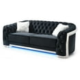 thumbnail image 2 of Sapphire 94 in. W Flared Arm Velvet Straight Sofa in Black, 2 of 5