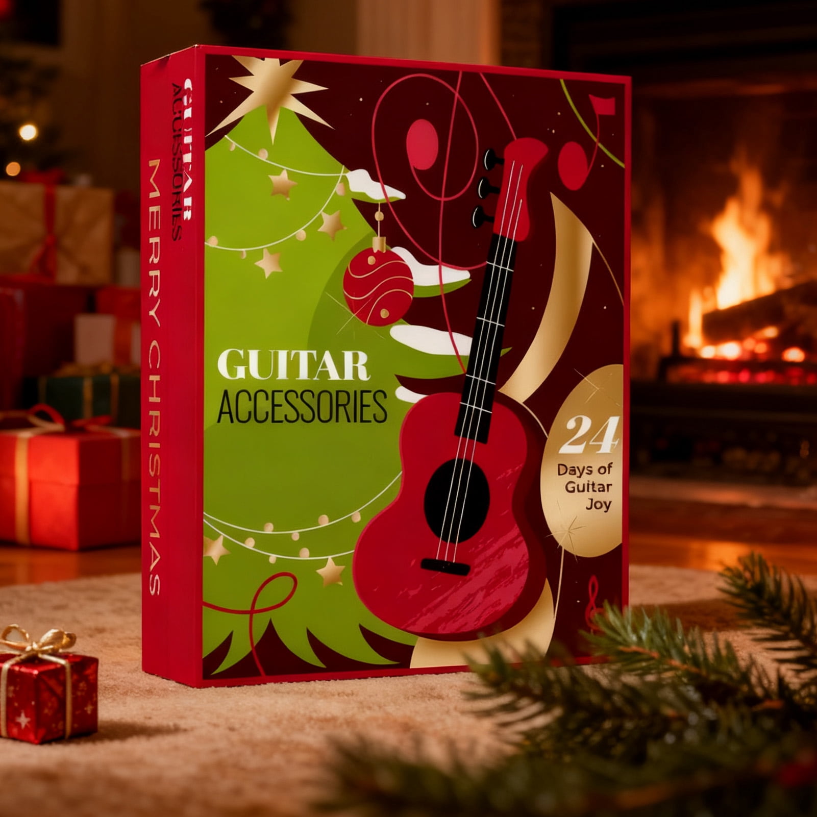 Guitar Pick Blind Box Christmas Advent Calendar 2025 Guitar Player Christmas Countdown Calendar with 22 Picks and Pick Holder Bass Ukulele