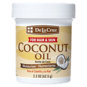 De La Cruz Expeller Pressed Coconut Oil for Dry Skin and Hair Moisturizer, 2.2 oz