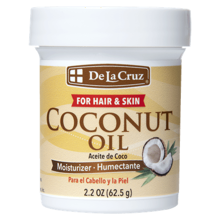 De La Cruz Expeller Pressed Coconut Oil for Dry Skin and Hair Moisturizer, 2.2 oz