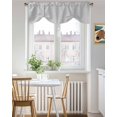 thumbnail image 3 of Leather Texture Tie Up Valances Curtain, Adjustable Kitchen Vintage Gary Classic Art Valances for Windows Decor, Rod Pocket Short Curtains Set for Bedroom/Bathroom, 60"x18", 3 of 8