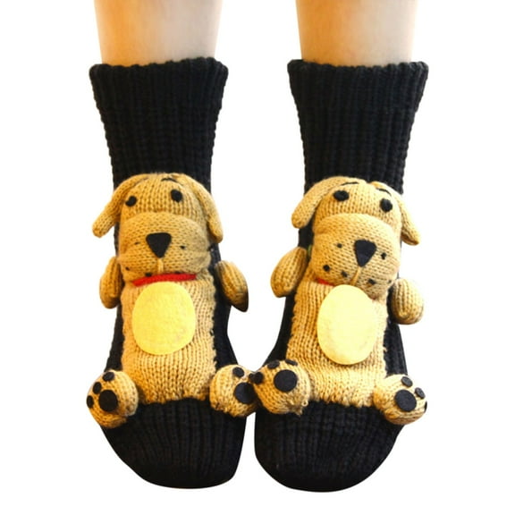 EnJoCho Clearance Christmas Socks Cartoon Floor Handmade Woolen Knitting Fashion Cartoon Animal Christmas Gifts Adult Xmas Winter Themed Charming Socks Heated Socks Bulk Cute&Fun