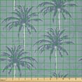 thumbnail image 2 of Ambesonne Exotic Fabric by the Yard Microfiber, Tropical Aloha Writing Trees, 1 Yard, Slate Blue and Pale Teal, 2 of 2