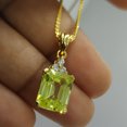 thumbnail image 5 of 4.00Ct Emerald Cut Green Peridot Pendant Necklace | 14K Yellow Gold Plated Sterling Silver | Women’s Solitaire Pendant with Free 18" Chain, 5 of 5