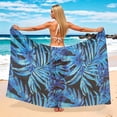 thumbnail image 4 of SPZTXS Womens Sheer Wrap Sarong Cover Up Leaf Print Summer Beach Swim Cover Up Sun Protection Wrap Shawl, 4 of 7