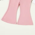 thumbnail image 5 of Zanarzt Flare Leggings for Girls 3pc Baby Girls Comfortable Breathable Solid Color Pants Casual Fashion Flared Pants Pink,9-12 Months, 5 of 7