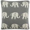 thumbnail image 2 of SAFAVIEH Elliot Knit Elephant Patterns Pillow, 20" x 20", Light Grey/Natural, 2 of 3