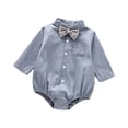 thumbnail image 2 of LYMAYTER 3-24M Infants Button Down Shirt Romper Long Sleeves Breathable Lightweight Comfort Wear, 2 of 8