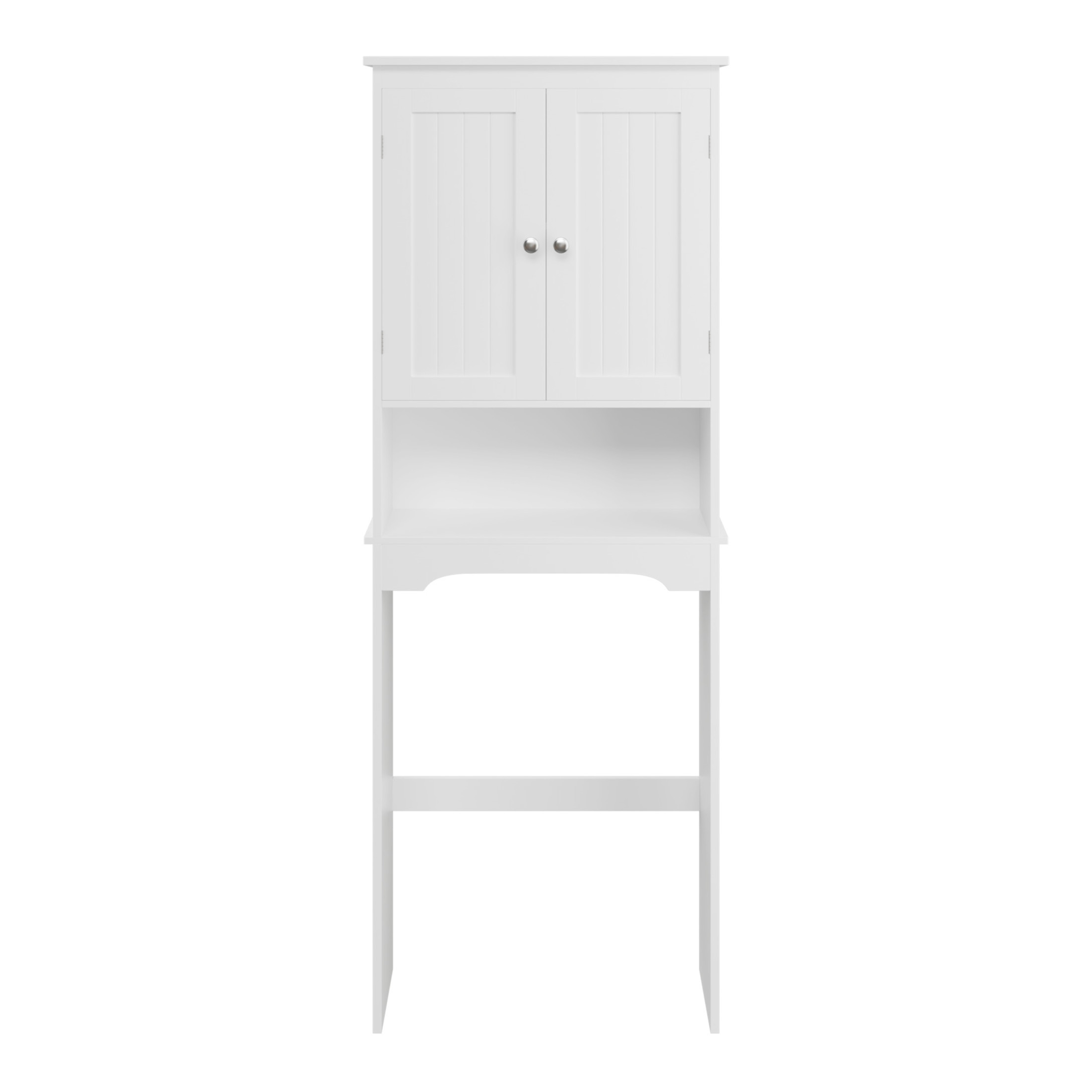 Noble House Belford 65.98" Over-the-Toilet Storage Cabinet, Wooden Bathroom Space Saver with Adjustable Shelf, White
