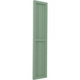 thumbnail image 2 of Ekena Millwork 10 1/2"W x 75"H Americraft Three Board Exterior Real Wood Two Equal Panel Framed Board-n-Batten Shutters (Per Pair), Track Green, 2 of 9