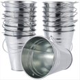 thumbnail image 1 of Cubos de Metal Galvanizado con Asa (16 Unidades), Ideales para Balcones, Jardines, Patios, Oficinas y Fiestas., 1 of 5