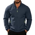 thumbnail image 2 of SGFCWSX Men's Windbreaker Water Resistant Windproof Stand Collar Full Zip Zipper Pockets Casual Athletic Jacket Navy Size 2XL, 2 of 9