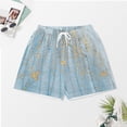 thumbnail image 3 of PRIYAL Ensemble de Pyjama de Luxe Naturel Bleu pour Femmes Shorts Deux Pièces Manches Courtes, 3 of 6