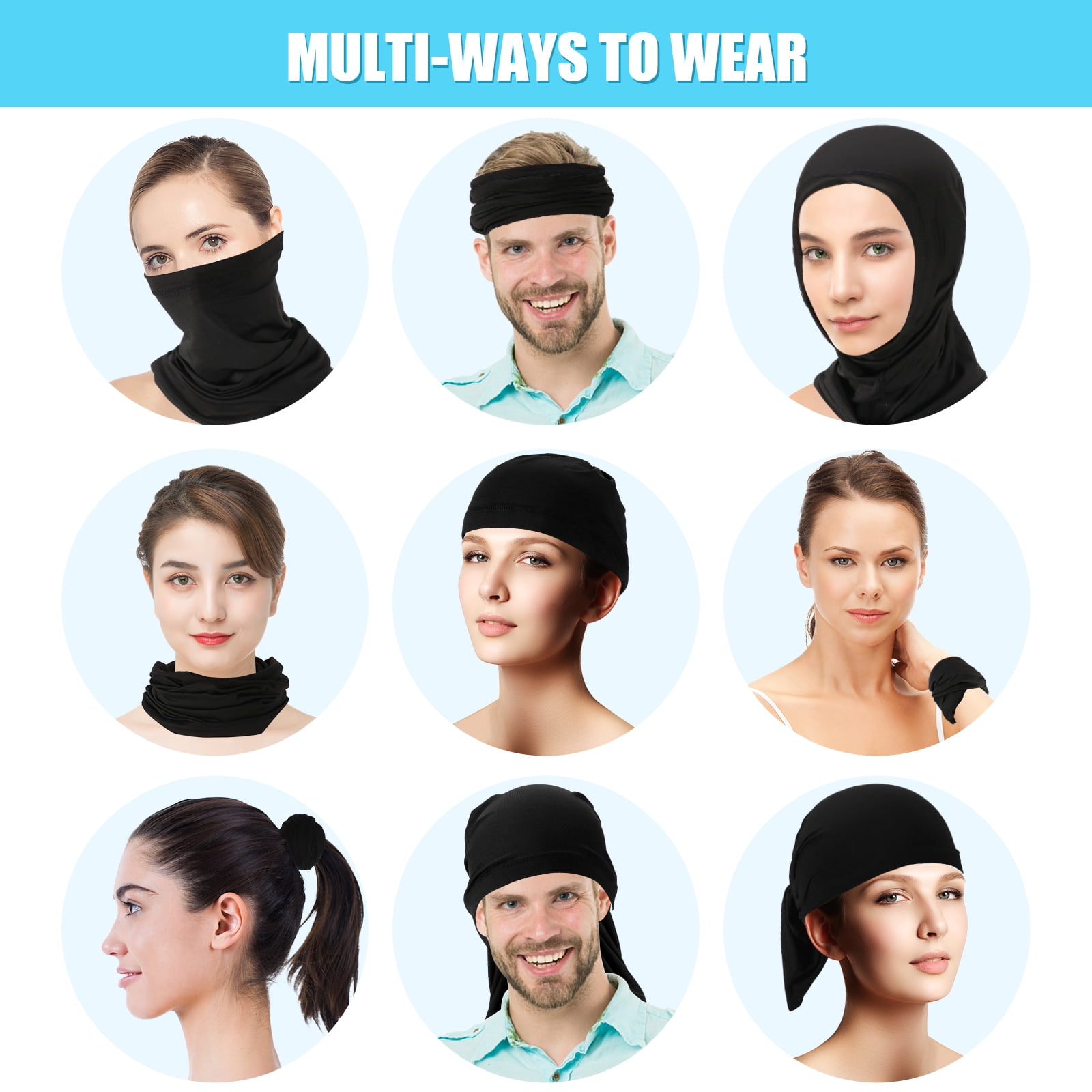 Finvizo 4 Pack Neck Gaiter Face Covering Gator Mask Bandana Cooling Mask for Outdoor Protection